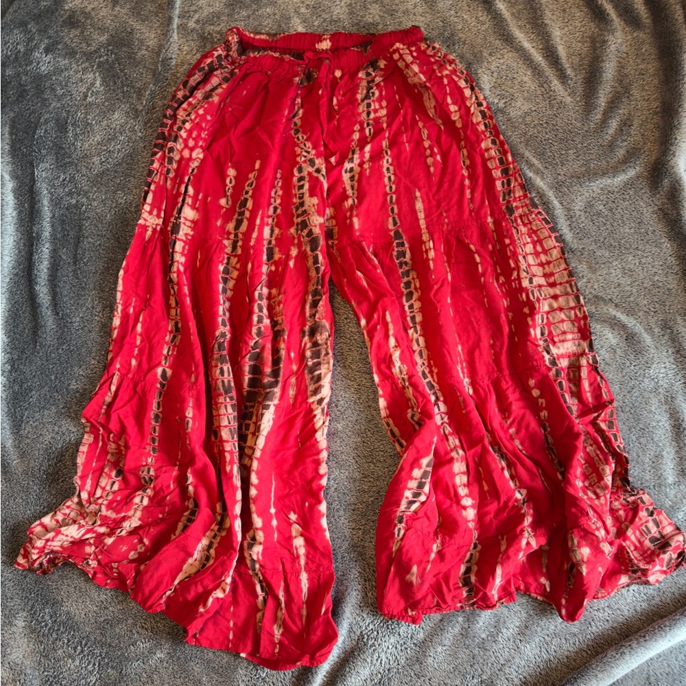 Women's Red Tie-Dye Pants
